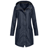 Damen Regenjacke | Winddicht – Marine Blau