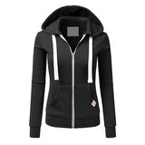Damen-Kapuzenpullover mit Reißverschluss und Kapuze | Winter – Schwarz