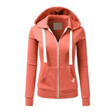 Damen-Kapuzenpullover mit Reißverschluss und Kapuze | Winter – Orange