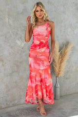 Reneesa – Plissee Kleid Mit Einer Schulter – Rot