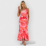 Caitlyn | Blumenkleid für den Sommer – Rot