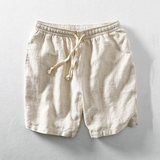 Finley Gestreifte Shorts mit Kordelzug – Beige