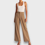 Alva – Weite Hose mit hoher Taille – Khaki