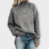 Alina | Kuscheliger Strickpullover – Grau
