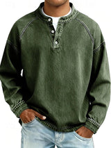 Amir | Gewaschenes Langarmshirt – Dunkelgrün