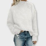 Harper | Kuscheliger Strickpullover – Weiß