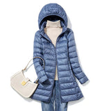 Seda - winter ultralight hooded jacket – Blau