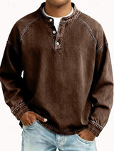 Amir | Gewaschenes Langarmshirt – Braun