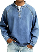 Amir | Gewaschenes Langarmshirt – Hellblau