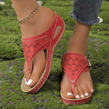 Modische Orthopädische Sandalen für Damen - Stilvoll, Bequem und Langlebig aus Leder – Rot