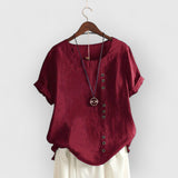 Mayla | Klassische und bequeme Bluse – Weinrot