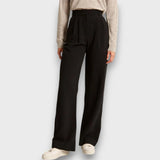 Alva – Weite Hose mit hoher Taille – Schwarz