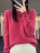 Anette | Warmer Pullover für kalte Tage – Himbeerrot