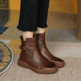 Belladonna - Vintage-Stiefeletten aus Leder – Braun