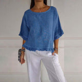 Damen Sommer Elegante Bluse | Leicht – Blau