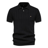 Benles | Stylish Stripe Poloshirt Gestrickt – Schwarz