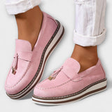 Valentina™ - Runde Nasen Casual Mokassins – Rosa