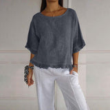 Damen Sommer Elegante Bluse | Leicht – Grau