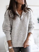 Sasha - eleganter strickpullover für damen – Grau