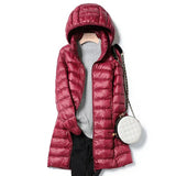 Seda - winter ultralight hooded jacket – Burgundisch