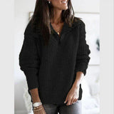 Sasha - eleganter strickpullover für damen – Schwarz