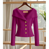 Barbora | Mühelos schicker Frühling- und Herbst-Cardigan – Lila