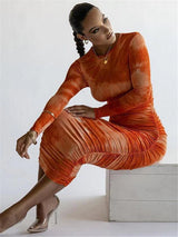 Ahtina - Elegantes Kleid für ultimativen Charme – Orange