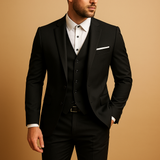 Herren-Set dreiteilig | Gerade Ausrichtung – Schwarz