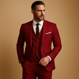Herren-Set dreiteilig | Gerade Ausrichtung – Rot