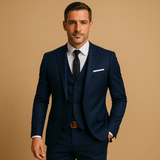 Herren-Set dreiteilig | Gerade Ausrichtung – Marineblau