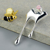 ELIA – Elegante Tropfender Honig & Bienen-Ohrringe aus hochwertigem Sterlingsilber – Silber