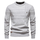 FAZIO™ Baumwollpullover für Herren – Stilvoll und Warm mit Hochwertigem Design – Hellgrau