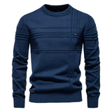 FAZIO™ Baumwollpullover für Herren – Stilvoll und Warm mit Hochwertigem Design – Dunkelblau