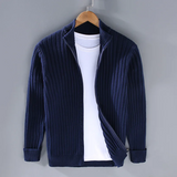 Oliver | Lässige Strickjacke mit Reißverschluss – Dunkelblau