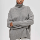 Amelia | Eleganter Strick-Dolcevita-Pullover – Sterlinggrau