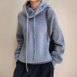 Bexley – warmer strick-hoodie – Blue