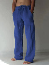 Arthur - Baggy-Leinenhose für Herren – Dunkelblau