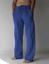 Garth - Leinen-Baggy-Hose für Herren – Dunkelblau