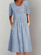 Lorelei™ | Gestreiftes Sommerkleid – Blau