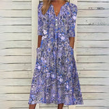 JANA - Blumenkleid – Blau