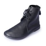 Stella | Schnürung Blockabsatz Schnürstiefel – Schwarz
