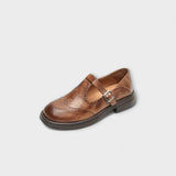Janine | Leder Mary Janes – Braun