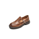 Clara | ELEGANTE MARY JANES AUS LEDER – Braun