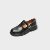 Janine | Leder Mary Janes – Schwarz
