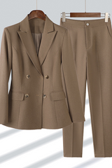 Vivienne - Strukturiertes Blazer-Set – Chêne Braun