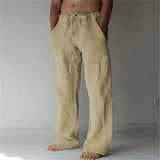 Arthur - Baggy-Leinenhose für Herren – Khaki