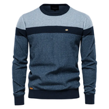 DIEGO™ Herren Rundhals Baumwollpullover – Komfortabel, Elegant – Blau