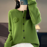 Isabellina | Luxuriöses Merino-Cashmere-Sweatshirt – Grün
