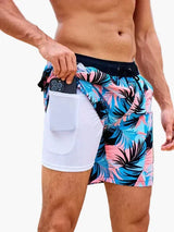 Herren-Badeshorts mit Kompressions- und schnell trocknendem Stoff – Blühende Orchidee