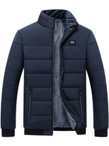 Sert – modische herrenjacke mit stehkragen – dicker und warmer wintermantel mit samtfutter – Marineblau